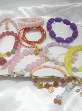 原创设计水晶手链松紧手镯天然石