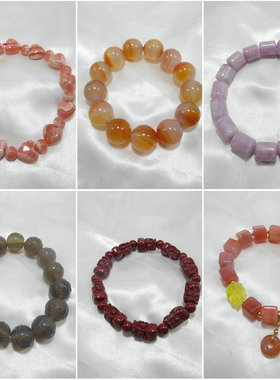 天然石原创设计风蜜蜡红色碧玺