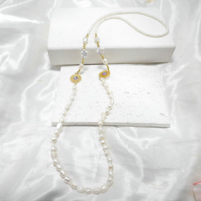 天然淡水珍珠巴洛克女长款毛衣链