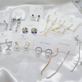 标题写 三件 包邮 锆石镶嵌耳钉蝴蝶几何爱心流苏耳环6023