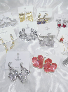 三件包邮！仅限标题写的！夸张大花几何精致长流苏耳钉耳环560001