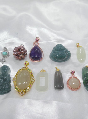 女士天然石原创设计吊坠项链坠子