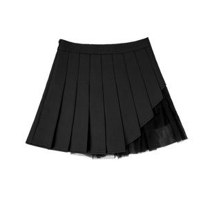 白色百褶裙女夏季2025新款高腰a字短裙显瘦网小众设计感半身裙裤