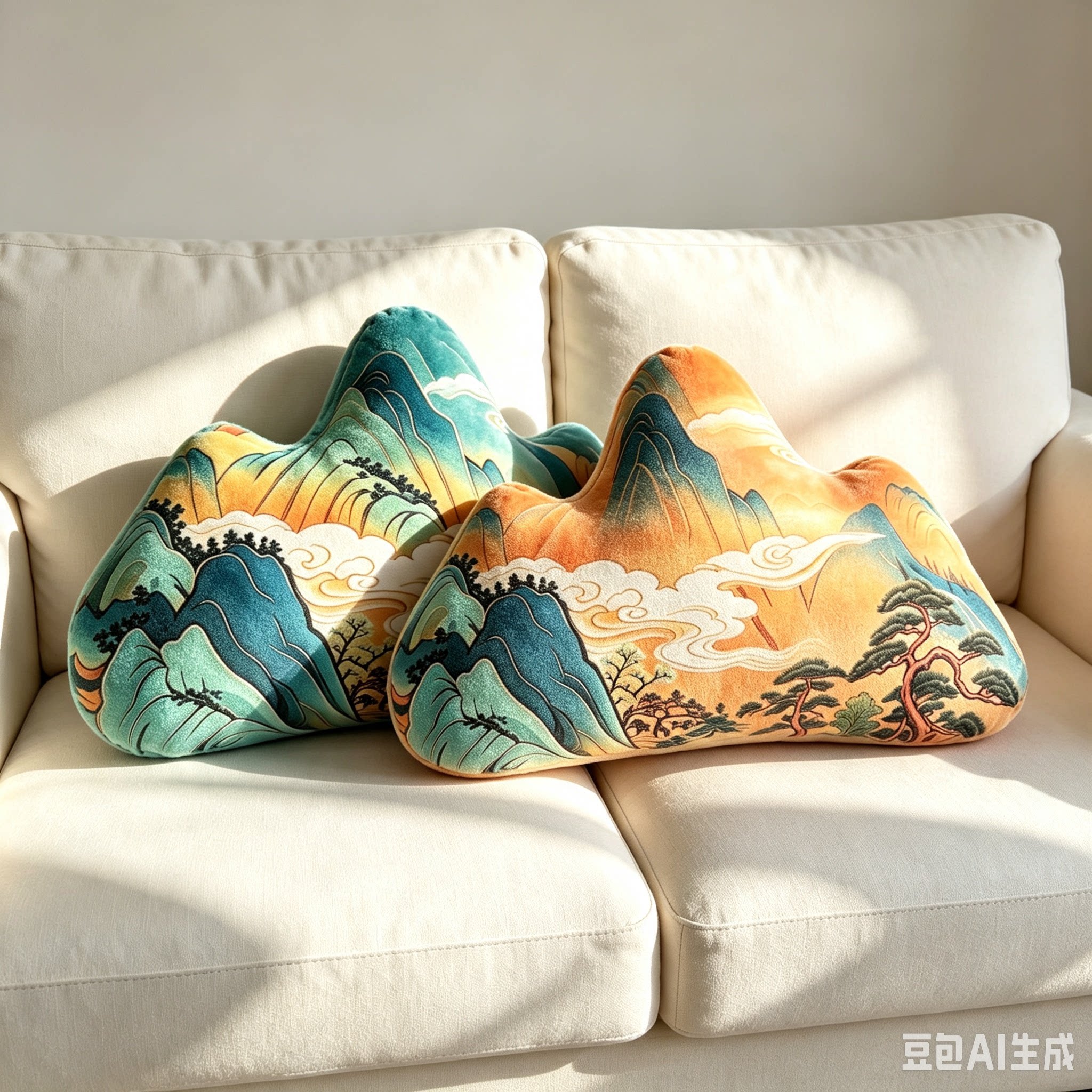 背有靠山山形抱枕办公室椅子靠背