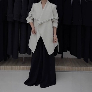 高端羊绒大衣中长款流苏拉毛2025秋冬新款韩版时尚气质毛呢外套女