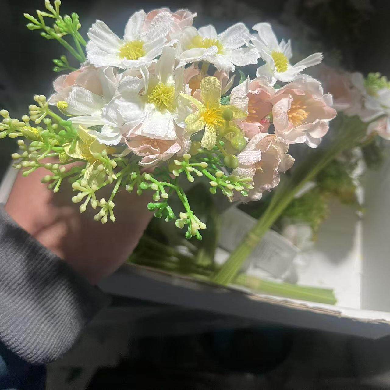 IKEA宜家 思米加 人造花束仿真花假花瓶插装饰塑料花特价