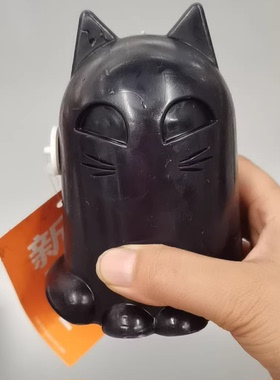 IKEA宜家 库斯法尔无香型蜡烛黑色猫12厘米40小时万圣节装饰摆件