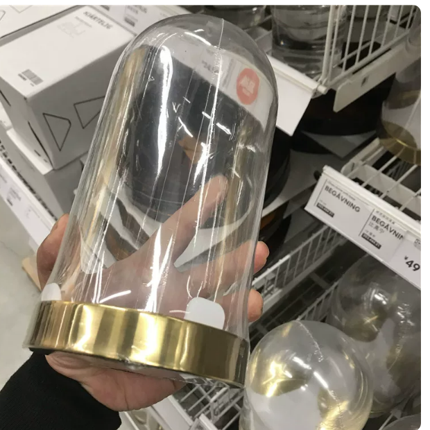 宜家比高宁带底座玻璃罩装饰品