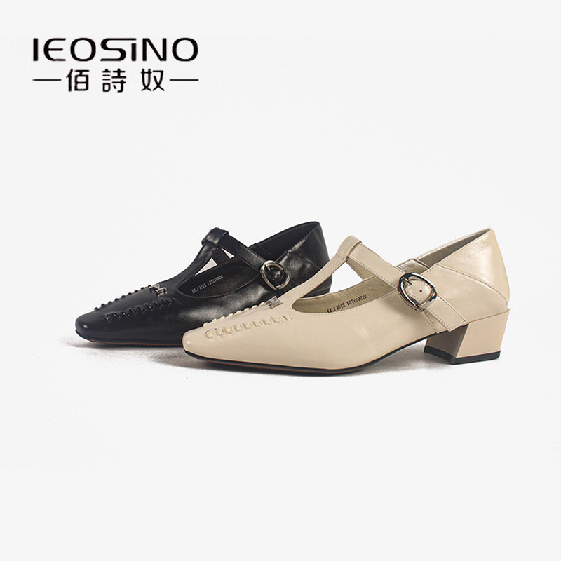 佰诗奴2026新款春季耐磨真皮玛丽珍鞋女休闲方头平底单鞋编织鞋潮,女鞋,玛丽珍鞋,淘宝优惠券,粉丝福利购,淘宝优惠卷