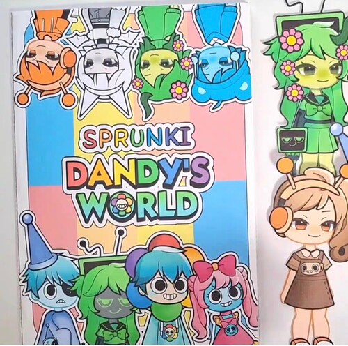 裁剪版节奏盒子sprunki安静书趣味换装玩具手工DIY解压反复玩材料