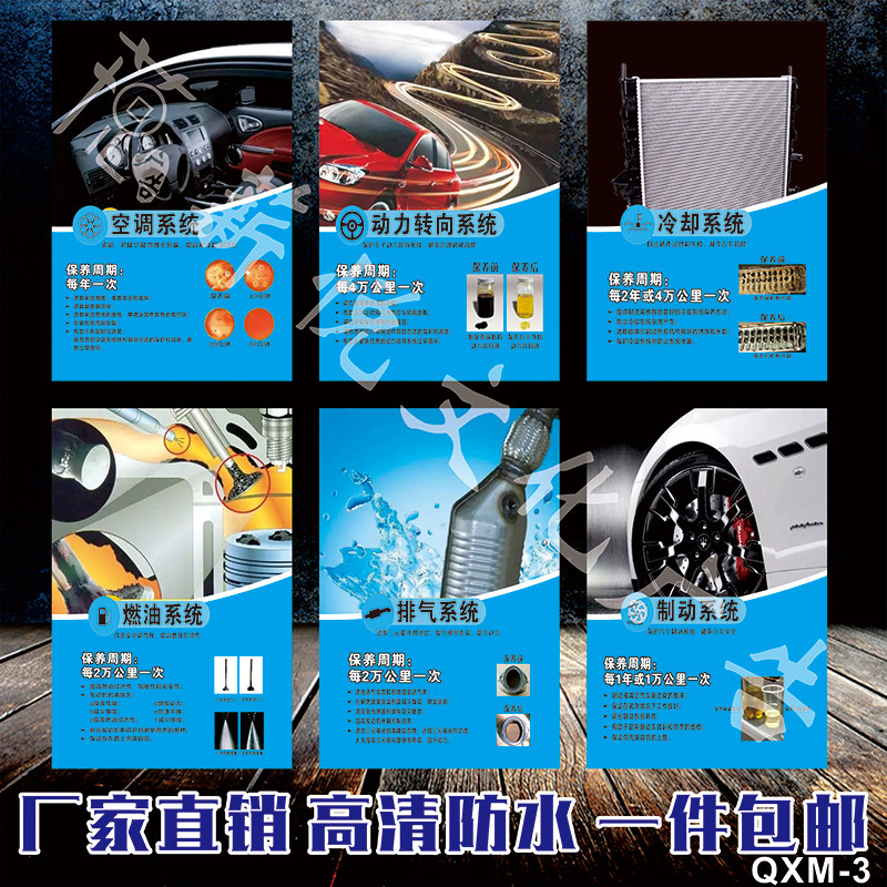 汽车美容专业洗车4S店养护保养抛光打蜡维修广告贴纸海报墙贴挂图