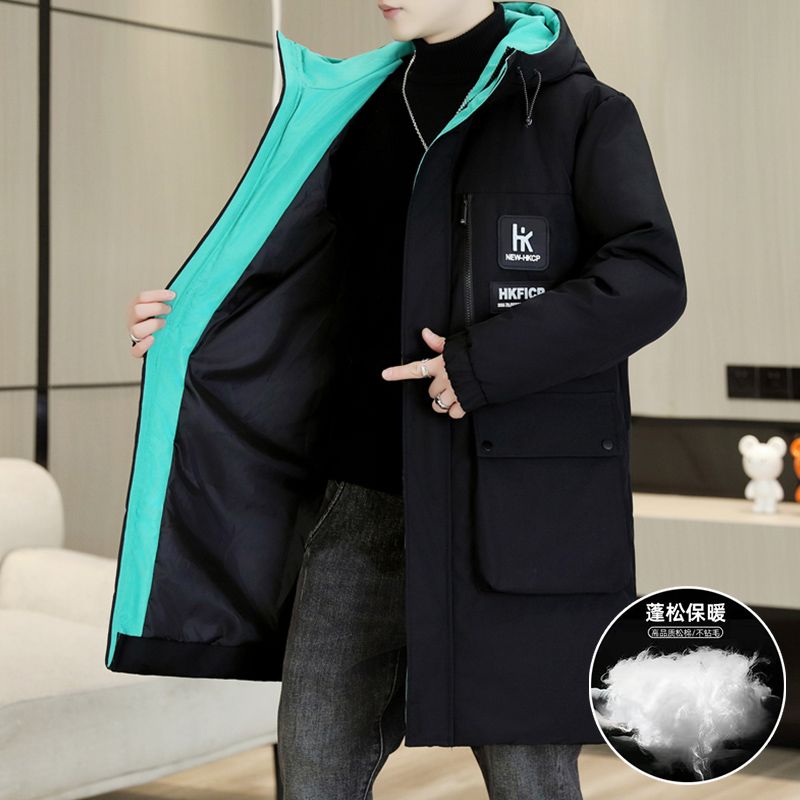 冬季男士棉衣中长款羽绒棉服潮流韩版加厚外套青少年高中学生棉袄