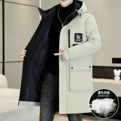 中长款棉服男款冬季2024新款加厚保暖棉衣外套潮牌初中高中棉袄子