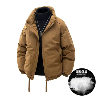 美式工装棉服男款冬季加厚潮牌高级感短款棉衣外套立领冬装面包服