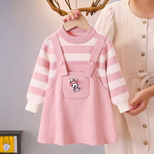 女童美乐蒂针织裙子秋冬装新款