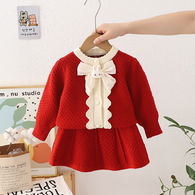 女童针织衫毛衣套装公主裙