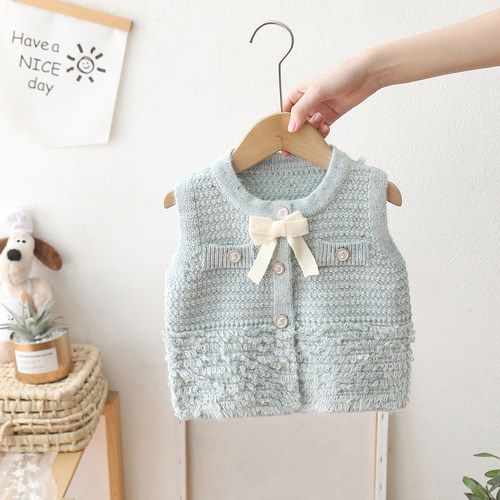 女宝宝百搭毛衣坎肩儿童背心