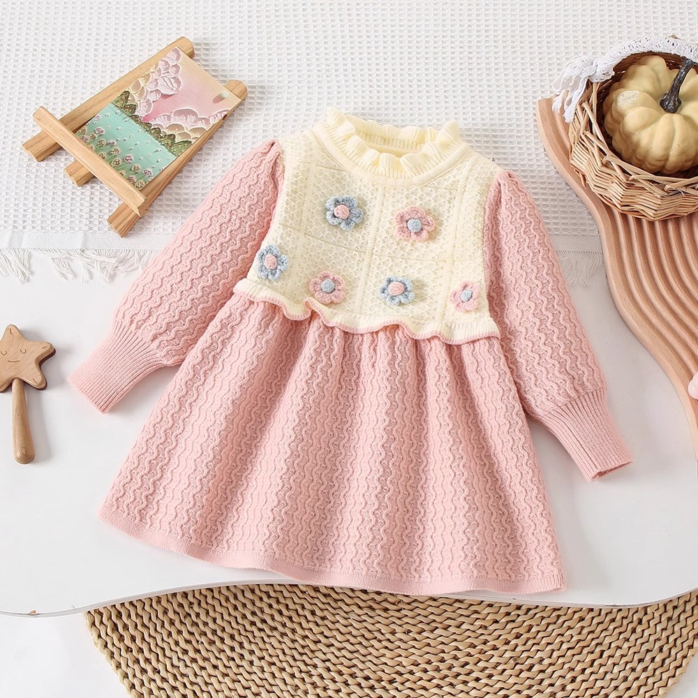 女童毛衣连衣裙秋装2025新款洋气公主裙秋冬儿童裙子女宝宝针织衫