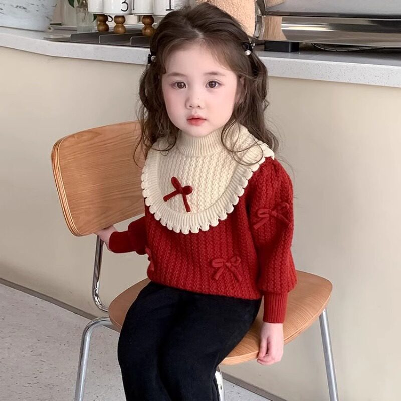 女童打底毛衣秋冬2025新款儿童加厚冬装针织衫女宝宝冬季内搭上衣