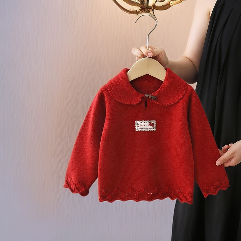 女童毛衣针织衫2025秋冬季新款儿童好看内搭打底衫女宝宝毛线上衣
