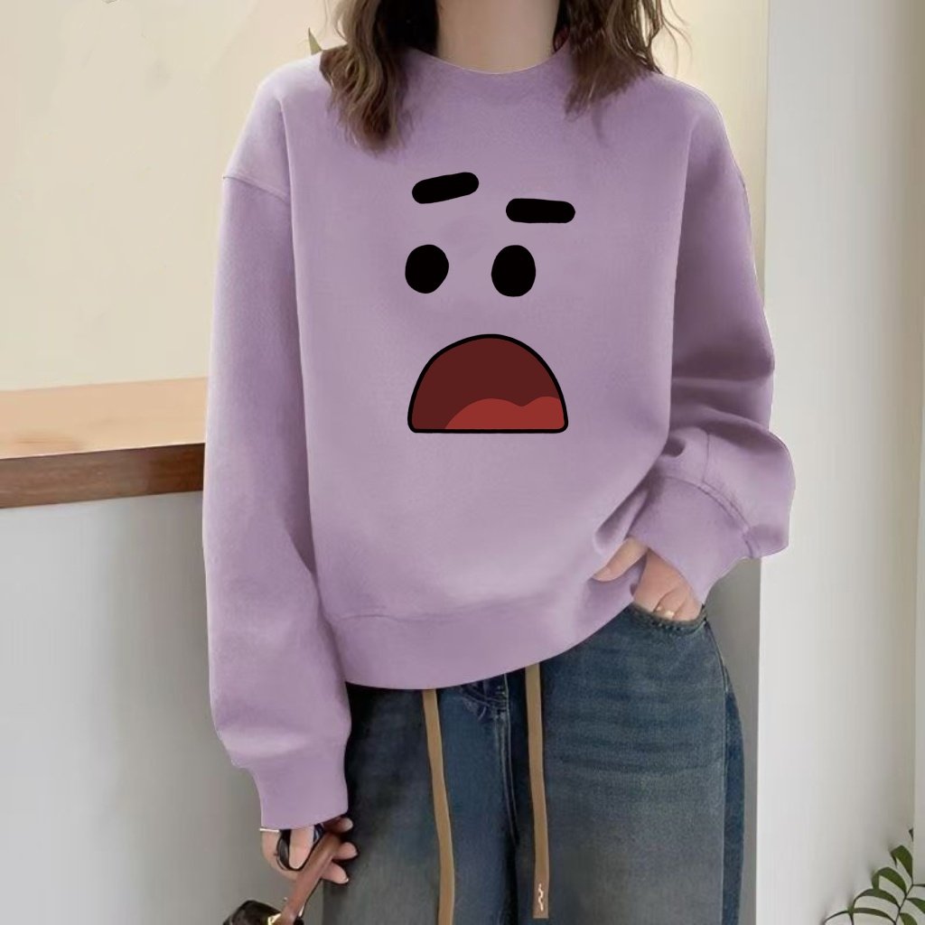 春秋新款高腰短款卫衣女韩版宽松学生秋无帽圆领长袖外套纯棉上衣