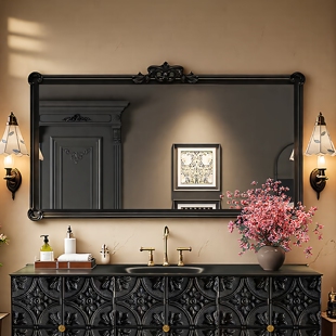 定制复古法式 雕花浴室镜子壁挂智能洗手台高端奢华大化妆镜卫生间