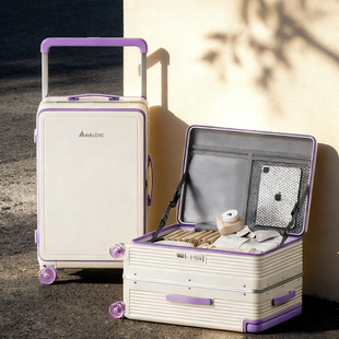 行李箱2026新款登机24寸宽拉杆旅行箱男女生结实耐用大容量前开口