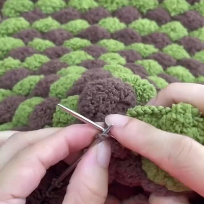 球球线毛毯diy手工编织粗毛线团沙发盖毯解闷钩织坐垫毯子材料包