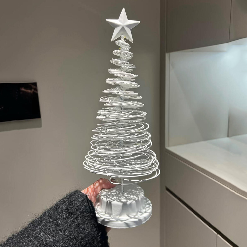 圣诞树氛围灯摆件装饰网红星星小夜灯螺旋灯卧室小台灯圣诞礼物
