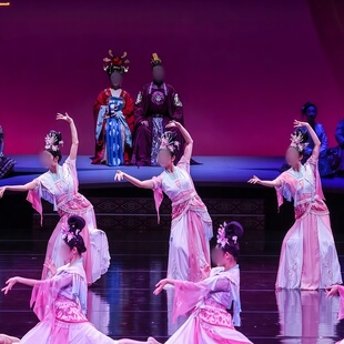 舞剧《丝路花雨》古典群舞同款渐变舞蹈演出表演服装专业定制3
