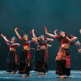 女子民族民间群舞《梭梭黎锦醉黎乡》同款舞蹈演出表演服专业定制