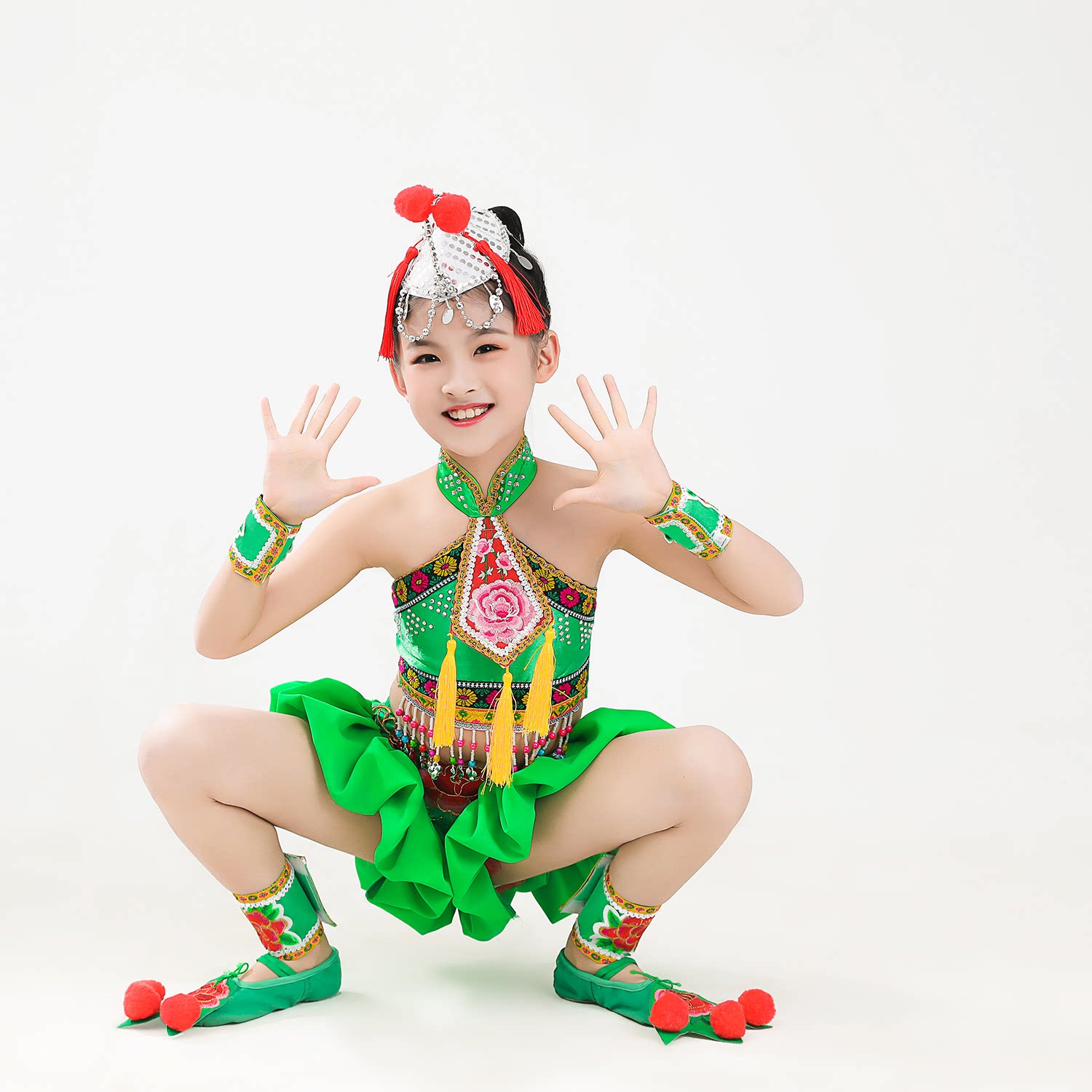 小荷风采哇蛙娃娃女孩群舞蹈演出表演动物小青蛙布兜可爱舞台服装