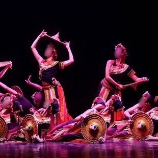 《笠影·丽影》女子民族民间舞群舞同款舞蹈演出表演服装