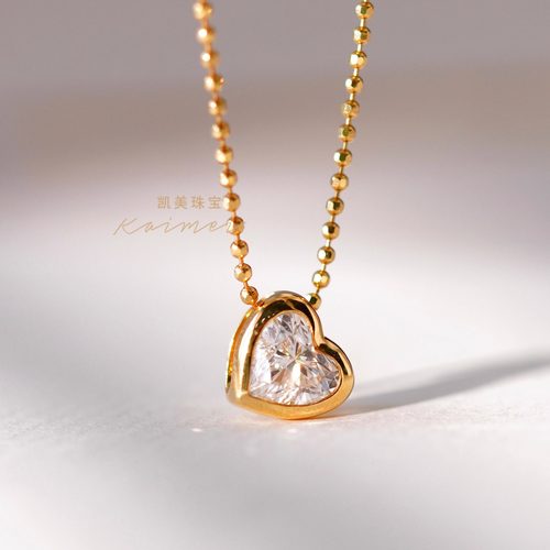 锁骨链凯美珠宝单钻项链0.5克拉