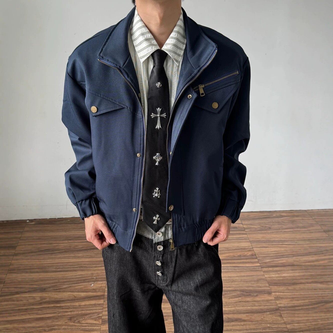 棉袄机车服vintage棉衣男加厚宽松情侣棒球棉服外套潮流ins秋冬季