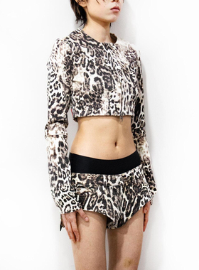 MOWALOLA x KSUBI MOWA CROPPED JACKET女款豹纹短款夹克