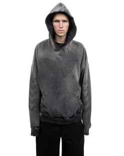 alexander digenova Logo Hoodie破洞复古做旧连帽衫卫衣