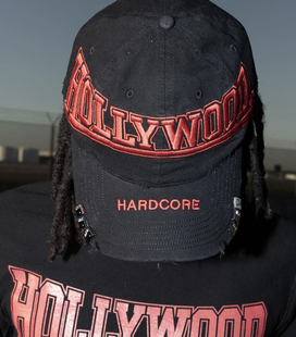 Alice Hollywood HARDCORE CAP刺绣做旧帽子 红/白