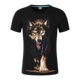 半袖 男士 动物夜行狼潮摇滚金属嘻哈男装 T恤宽松大码 夏3D纯棉短袖