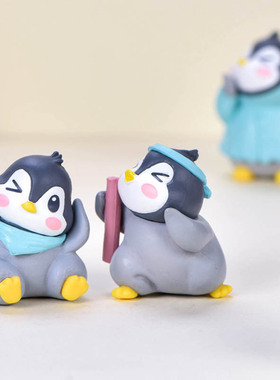 花盆摄影雪景可爱风企鹅小动物