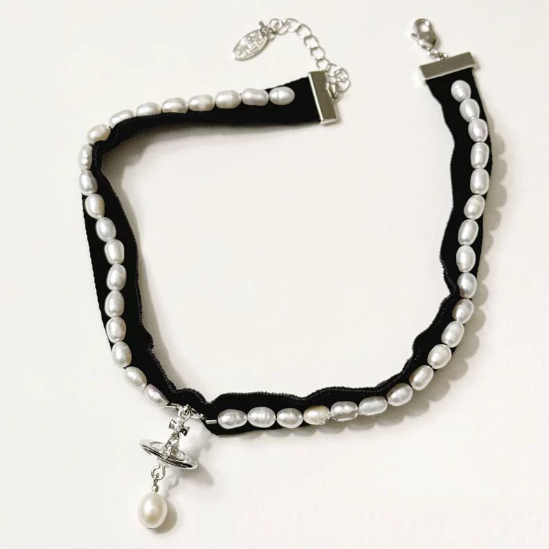 黑丝绒choker 土星项链女个性时尚复古新品项圈带子饰品