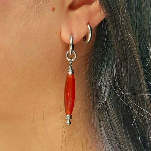 巴西红色本命年新中式转运离火原创小众个性设计耳环耳夹女款时尚