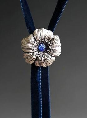 2025《虞美人》设计花朵波洛领带bolo tie休闲项饰潮牌项链