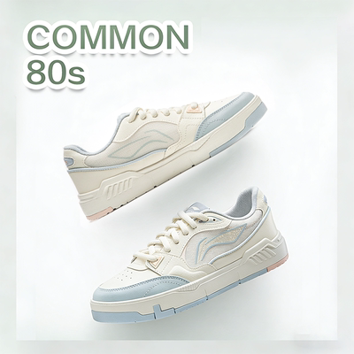 李宁COMMON 80s运动休闲鞋女2026夏季新款软弹经典休闲鞋 AGCW136