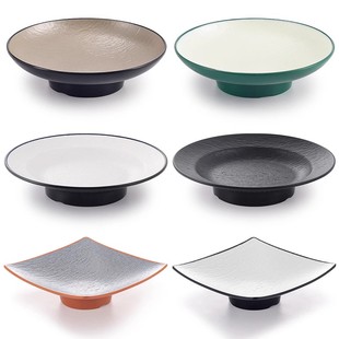 密胺高脚盘创意餐厅菜盘酒店餐具凉菜冷菜盘展示盘点心盘沙拉盘子