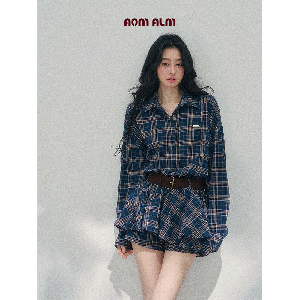 【1月30 新品86折】AOMALM少也眼"雨痕漫窗格"格子花苞连衣裙女春,女装/女士精品,连衣裙,淘宝优惠券,粉丝福利购,淘宝优惠卷