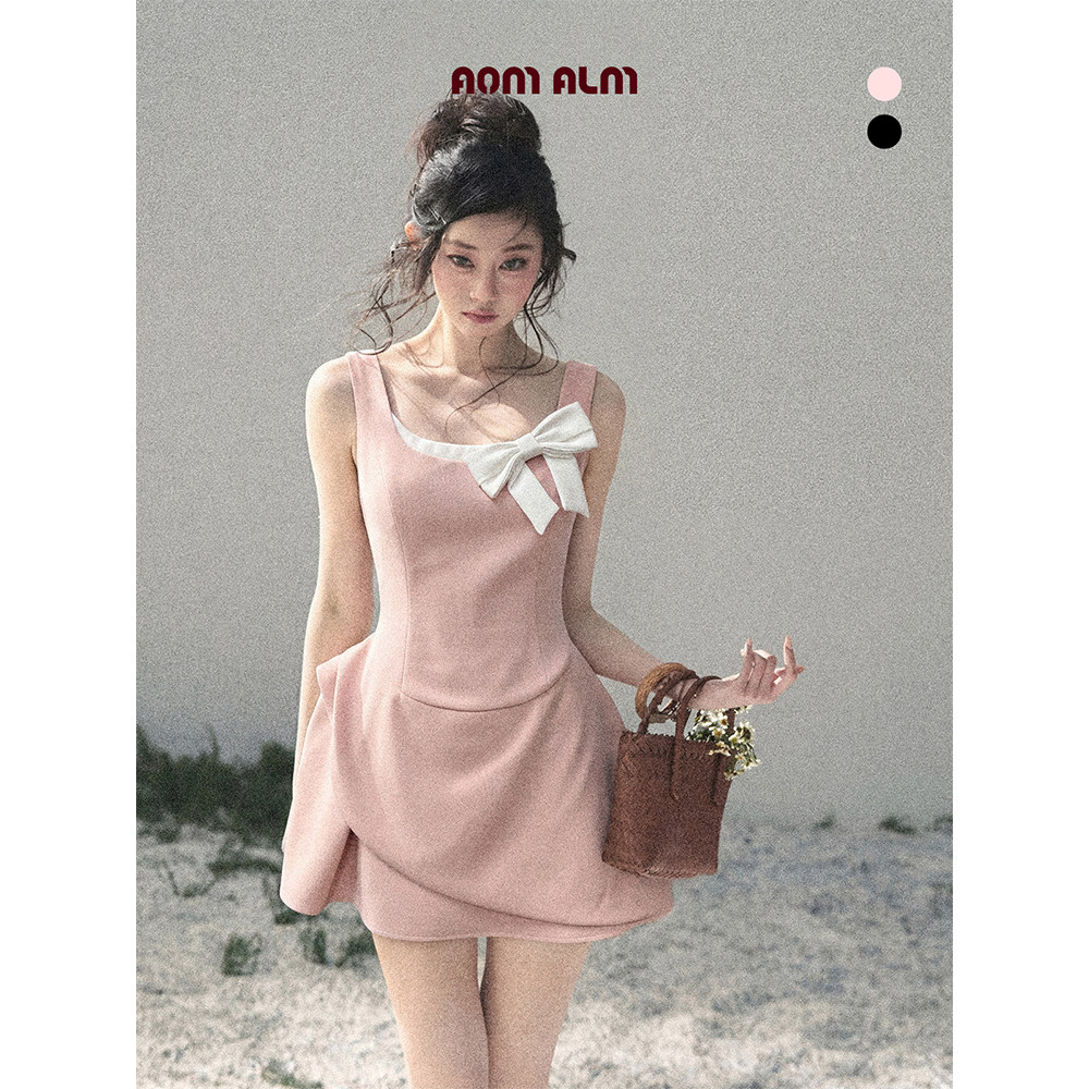 AOMALM少也眼"她的甜意沉落"%假两件法式连衣裙女早春礼服裙短裙