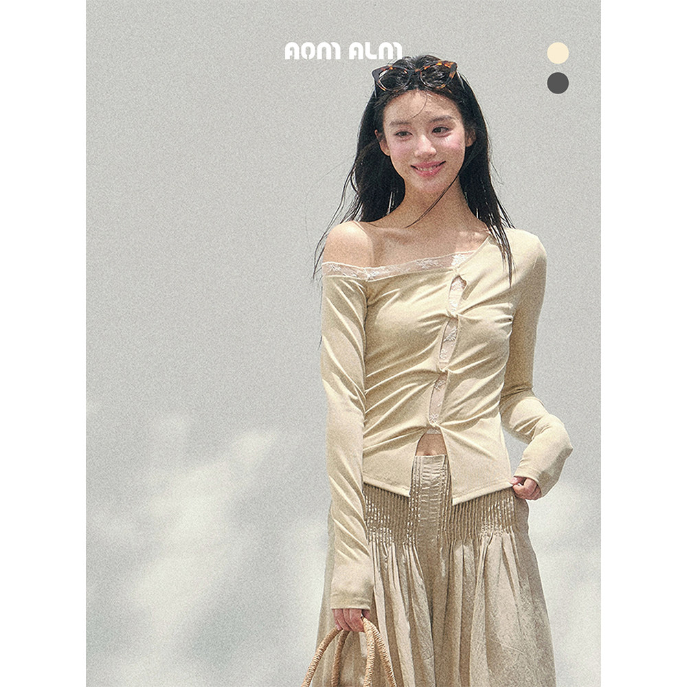 【1月30 新品86折】AOMALM少也眼"她曳影成诗"假两件蕾丝T恤女春,女装/女士精品,T恤,淘宝优惠券,粉丝福利购,淘宝优惠卷