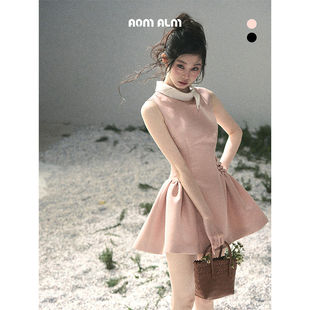 富家千金miu系连衣裙女春蓬蓬裙短裙 %法式 AOMALM少也眼 缎光素结