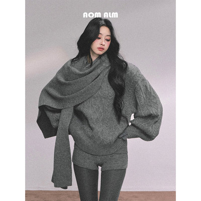 美式学院风针织三件套